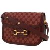 Bolso bandolera Gucci  1955 Horsebit modelo pequeño  en tejido "sûpreme GG" color burdeos y cuero color burdeos - 00pp thumbnail