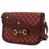 Gucci  1955 Horsebit small model  shoulder bag  in burgundy "sûpreme GG" canvas  and burgundy leather - 00pp thumbnail