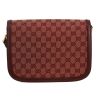 Gucci  1955 Horsebit small model  shoulder bag  in burgundy "sûpreme GG" canvas  and burgundy leather - Detail D4 thumbnail