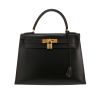 Hermès  Kelly 28 cm handbag  in black box leather - 360 thumbnail