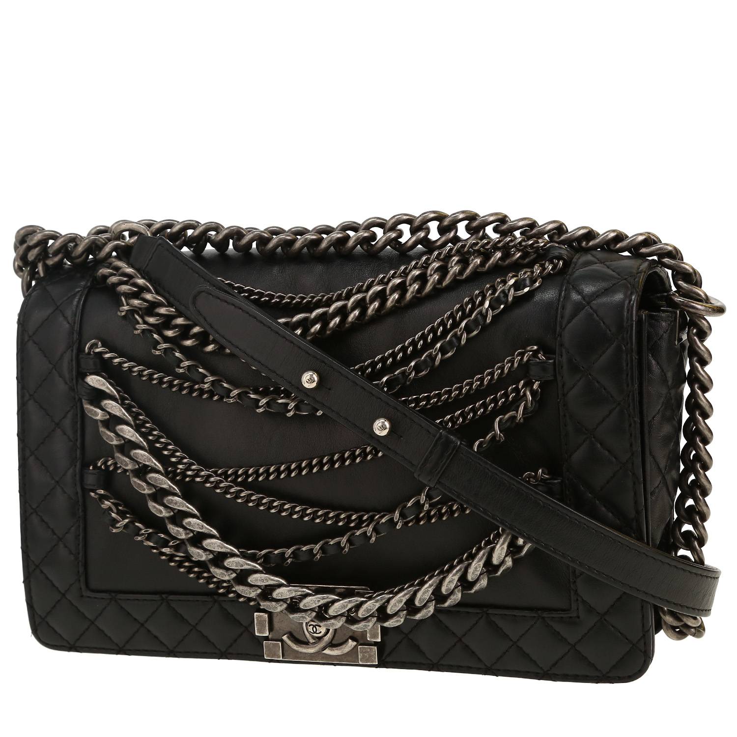 Sac bandoulière Chanel  Boy Édition Limitée en cuir noir