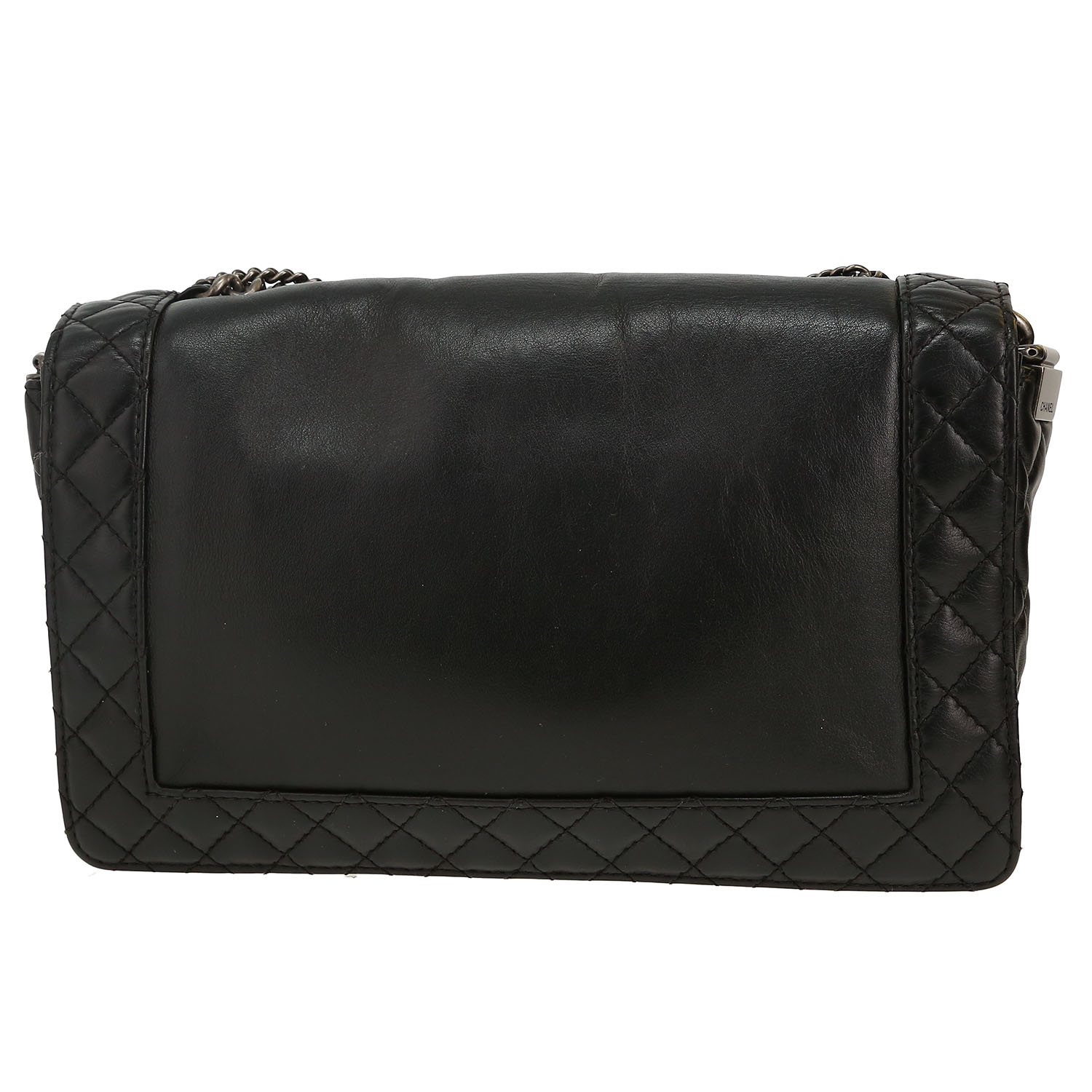 Bolso bandolera Chanel  Boy en cuero negro - Detail D4