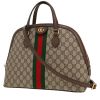 Borsa Gucci  Ophidia in tela siglata beige e pelle marrone - 00pp thumbnail