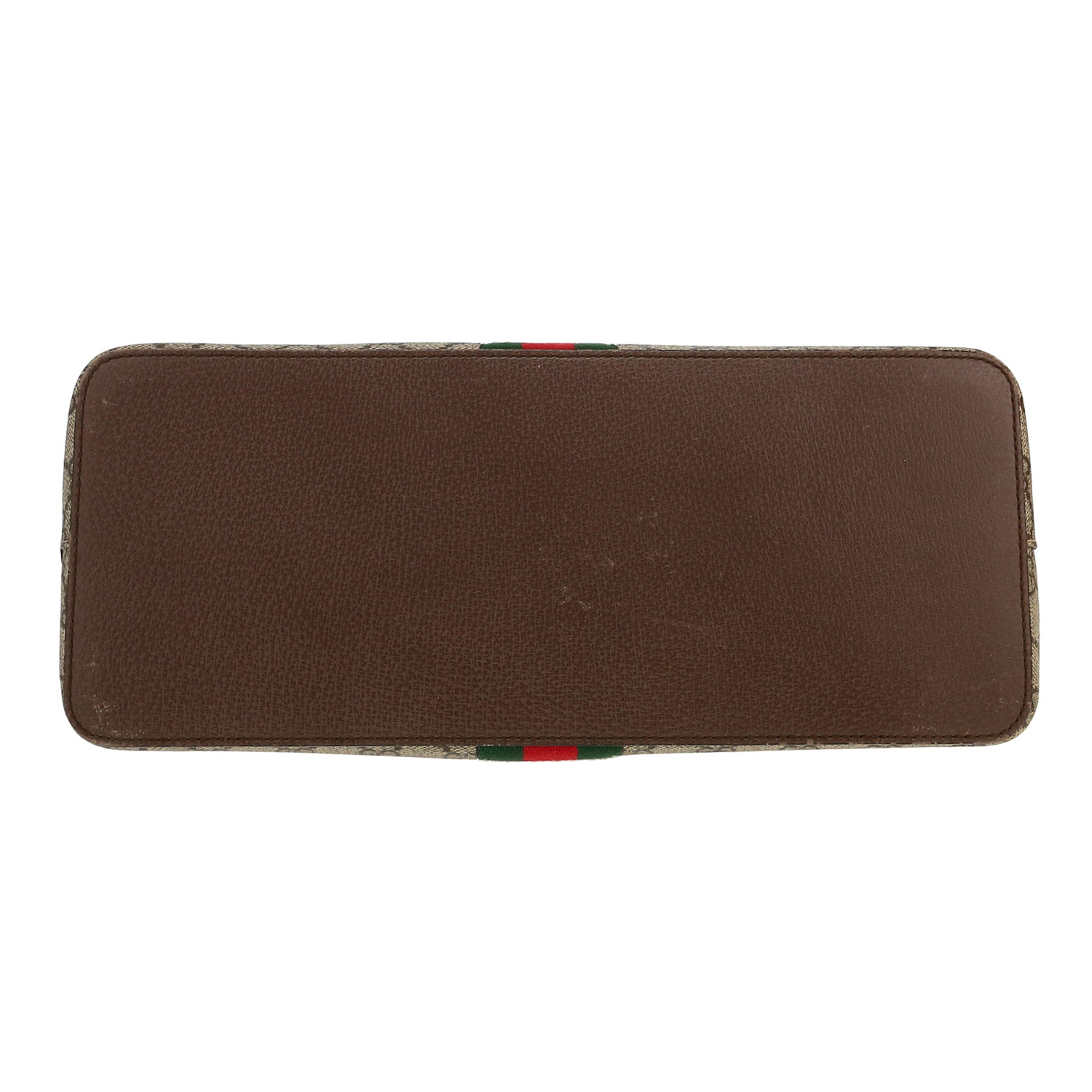 Borsa Gucci  Ophidia in tela siglata beige e pelle marrone - Detail D1