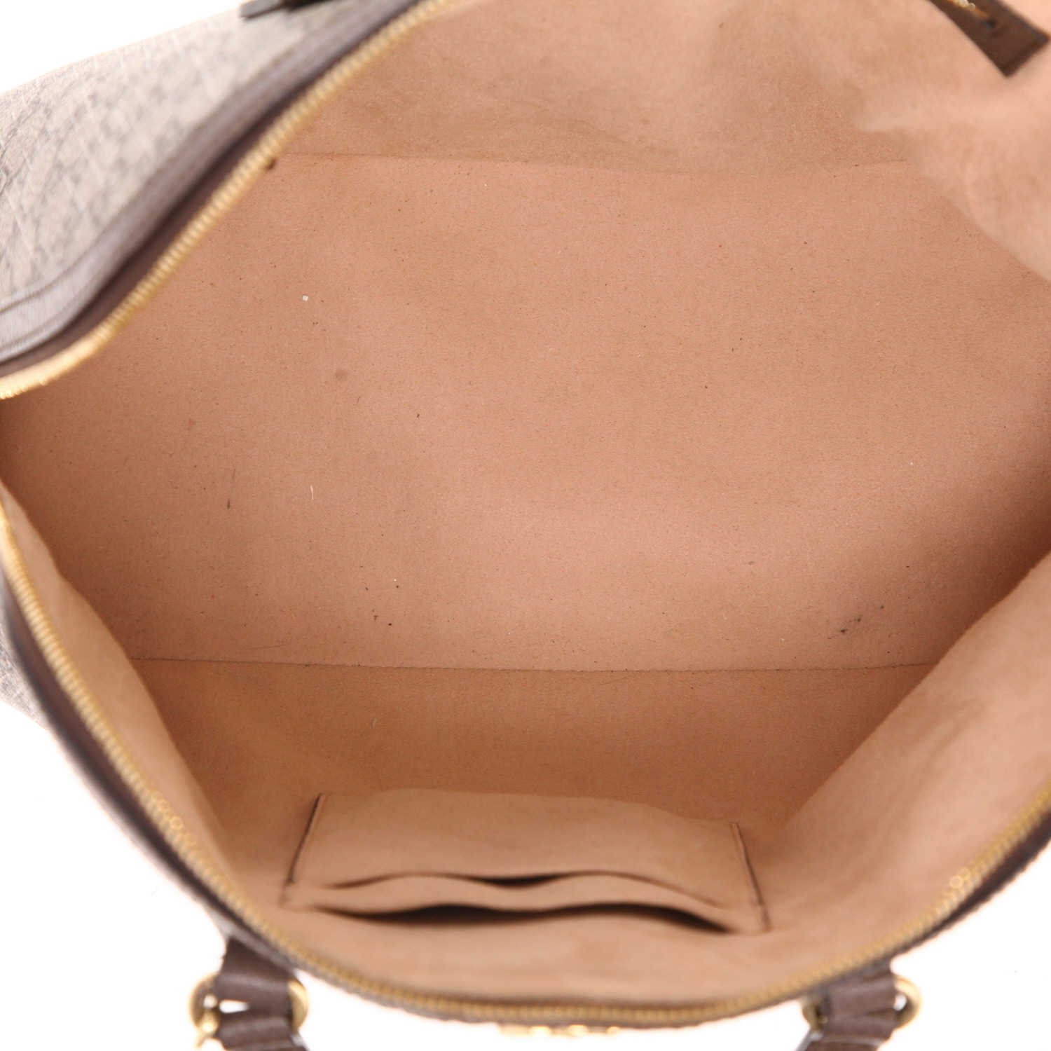 Bolso de mano Gucci  Ophidia en lona monogram beige y cuero marrón - Detail D3