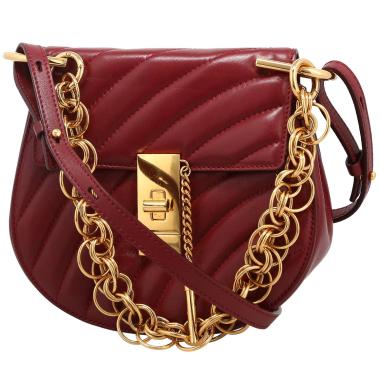 Borsa a tracolla Chloé  Drew in pelle bordeaux