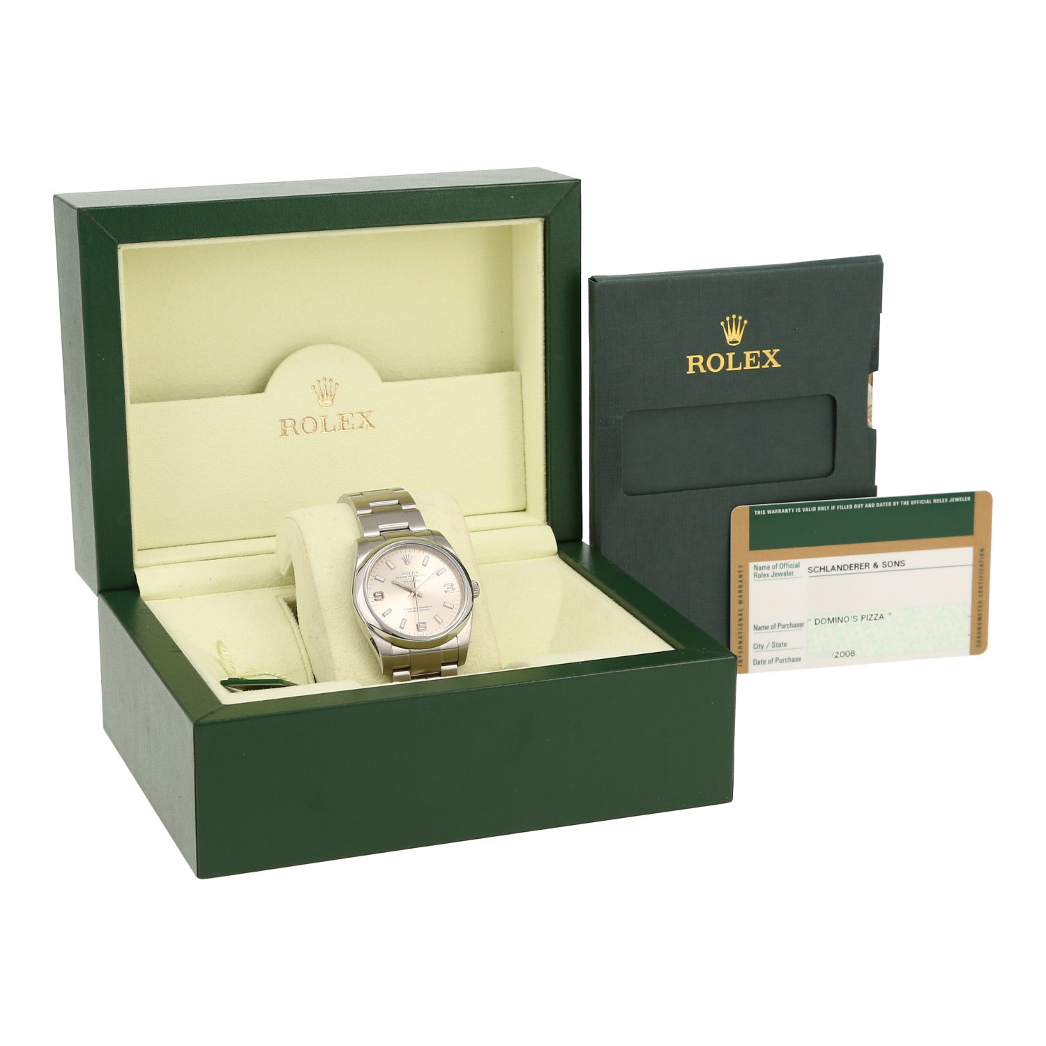 Montre Rolex Air King "Domino's" en acier Ref: Rolex - 114200  Vers 2007