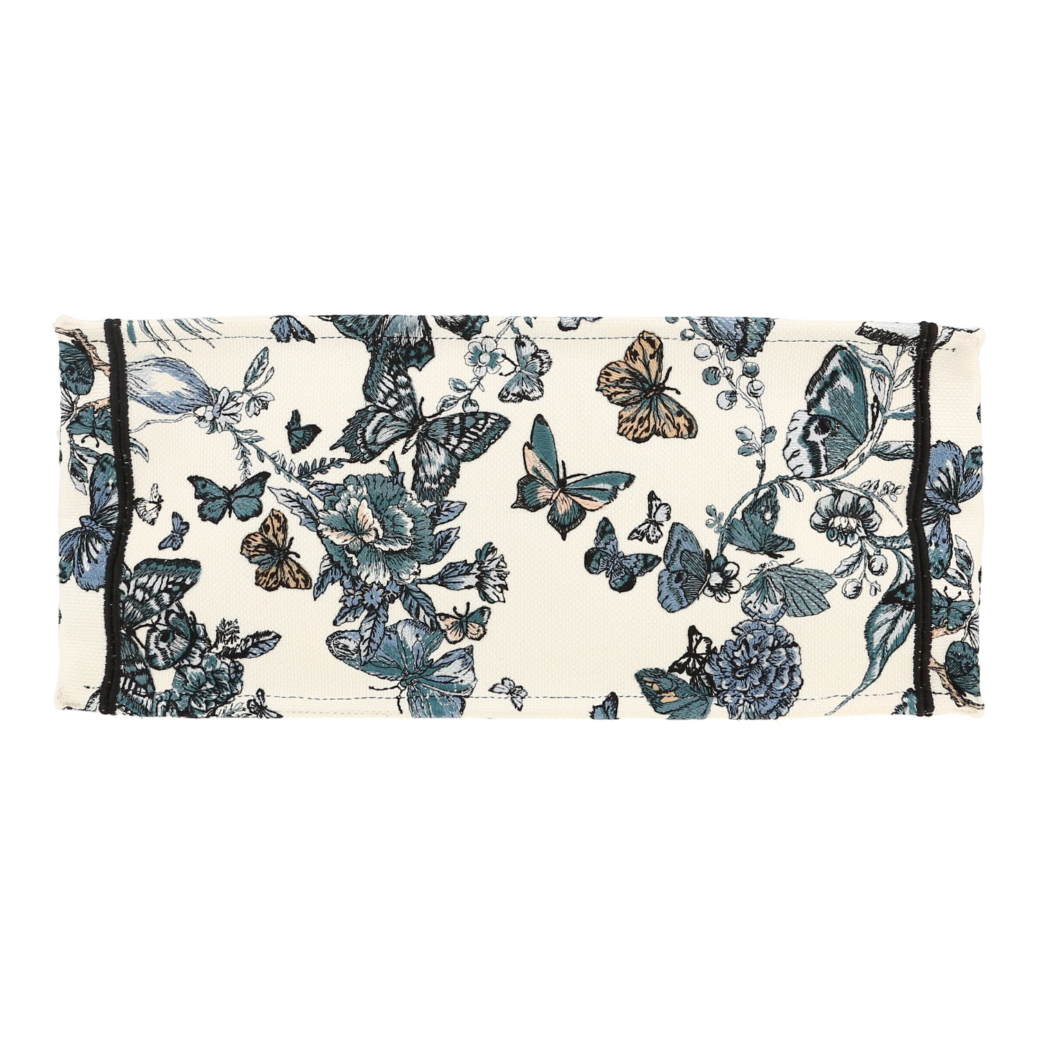 Sac cabas Dior Book Tote grand modèle en toile blanche et bleue - Detail D1