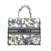 Shopping bag Dior  Book Tote in tela bianca e blu - Detail D4 thumbnail