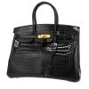 Bolso de mano Hermès  Birkin 35 cm en cocodrilo porosus negro - 00pp thumbnail