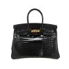 Bolso de mano Hermès  Birkin 35 cm en cocodrilo porosus negro - 360 thumbnail