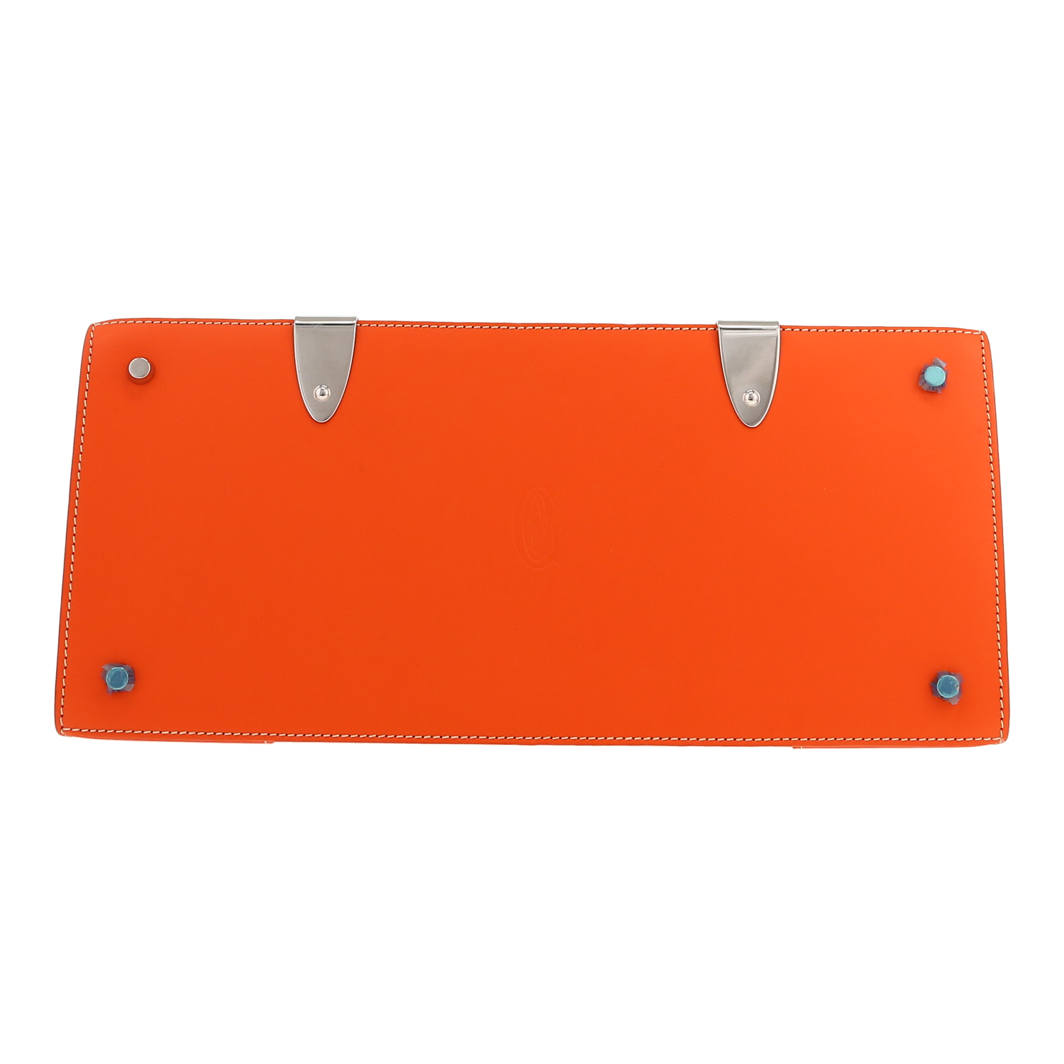 Goyard  Saigon handbag  in orange Goyard canvas  and orange leather - Detail D1