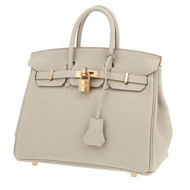 Sac à main Hermès  Birkin 25 cm en cuir togo Gris Perle