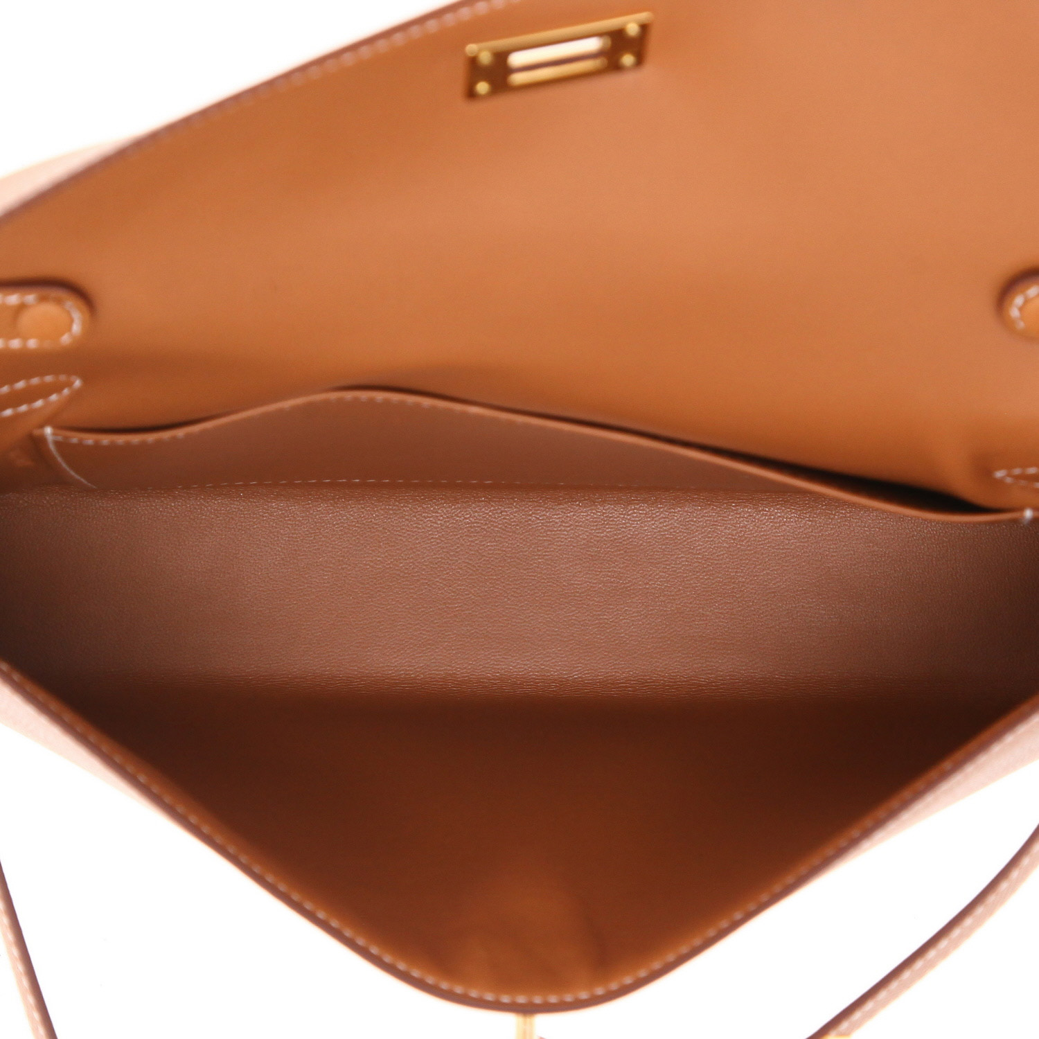 Hermès  Kelly Elan handbag  in gold epsom leather - Detail D3