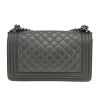 Chanel  Boy shoulder bag  in grey metallic quilted leather - Detail D2 thumbnail