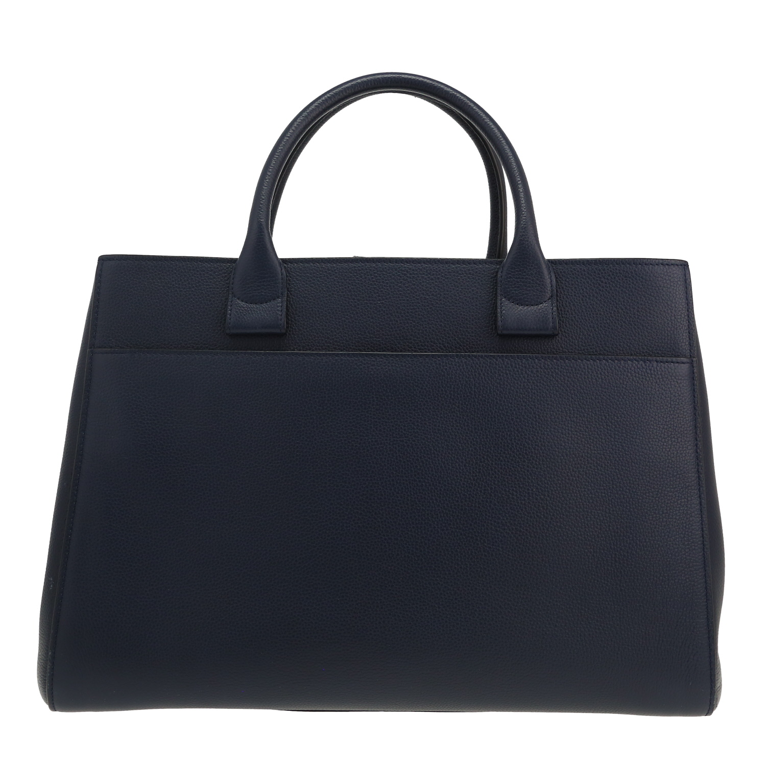 Chanel Neo Executive shopping bag in navy blue grained leather - Detail D4