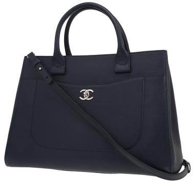Sac shopping Chanel  Neo Executive en cuir grainé bleu-marine