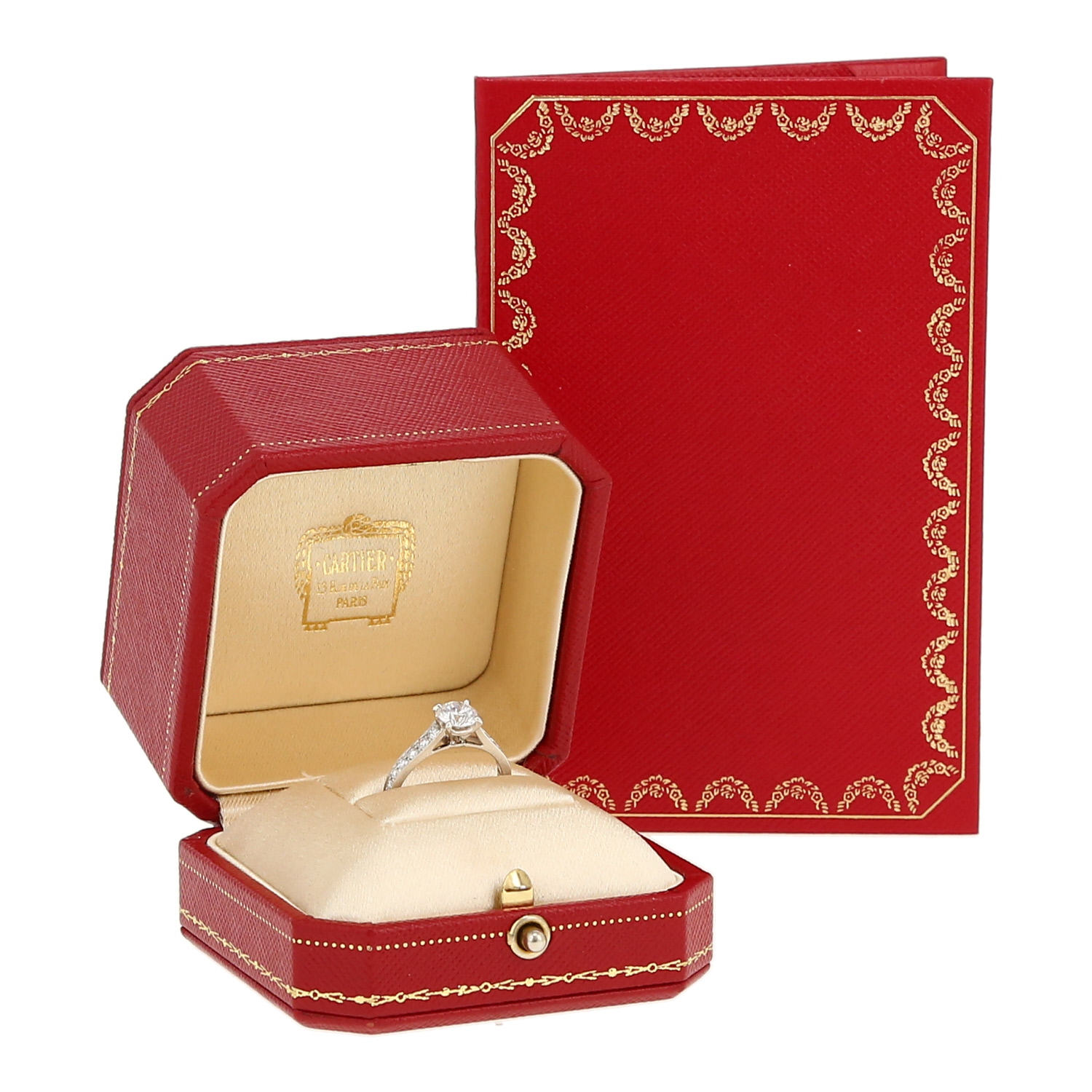 Bague solitaire Cartier 1895 en platine et diamants (0,90 carat) - Detail D2