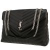 Saint Laurent  Loulou large model  shoulder bag  in black chevron quilted leather - 00pp thumbnail