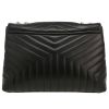 Saint Laurent  Loulou large model  shoulder bag  in black chevron quilted leather - Detail D4 thumbnail