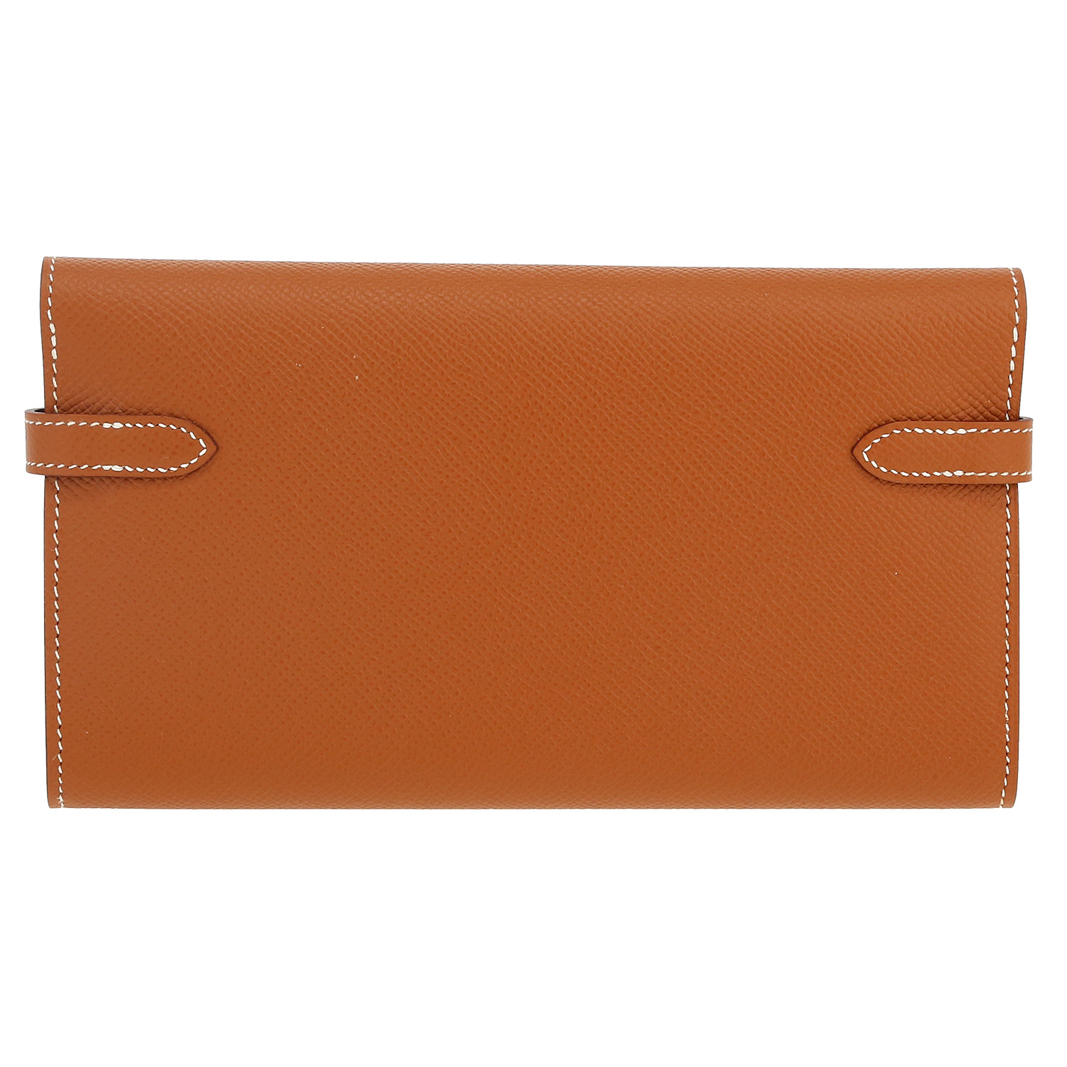 Billetera Hermès  Kelly wallet en cuero epsom color oro - Detail D4