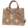 Bolso Cabás Louis Vuitton  Onthego modelo pequeño  en cuero monogram huella dos tonos beige - 00pp thumbnail