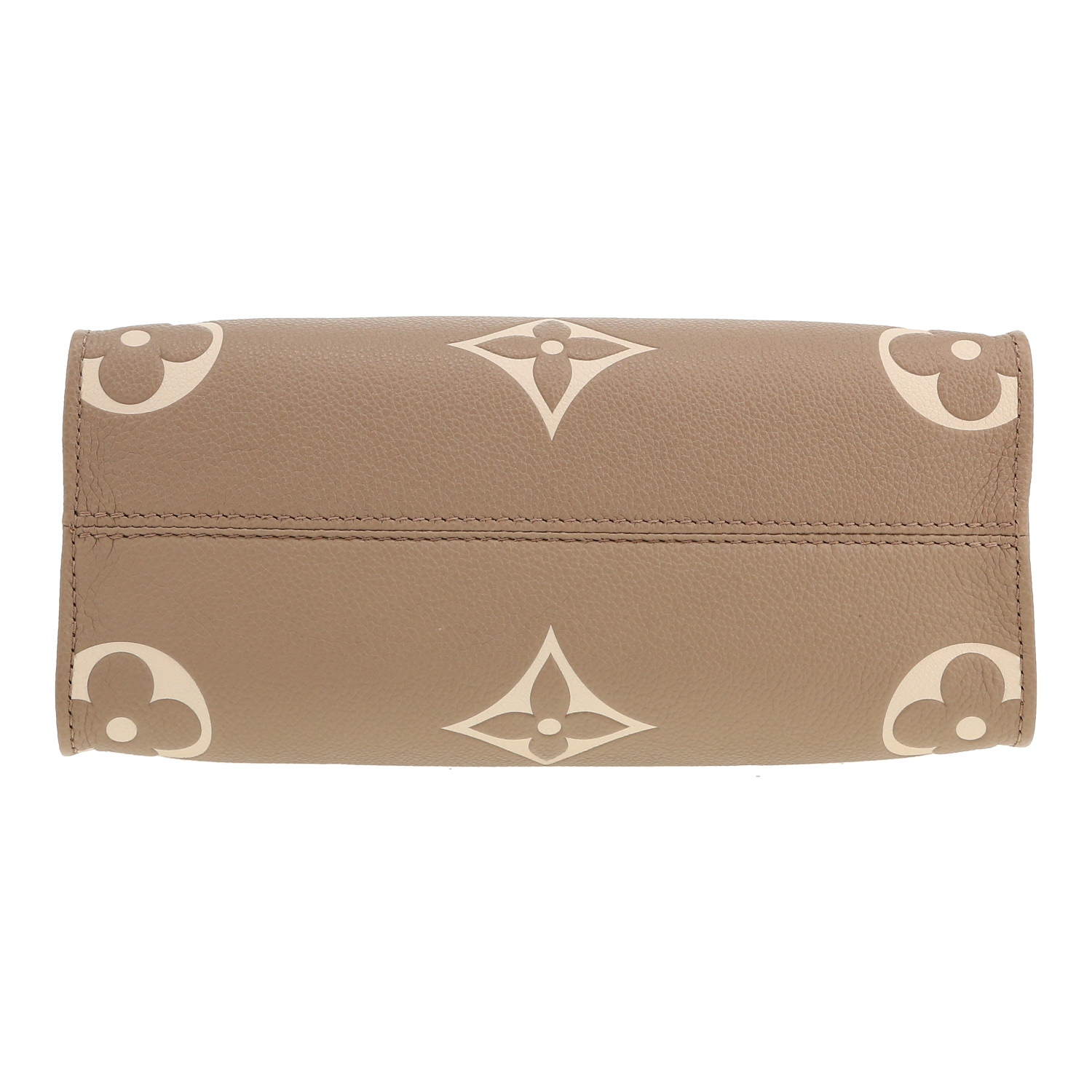 Bolso Cabás Louis Vuitton  Onthego modelo pequeño  en cuero monogram huella dos tonos beige - Detail D1