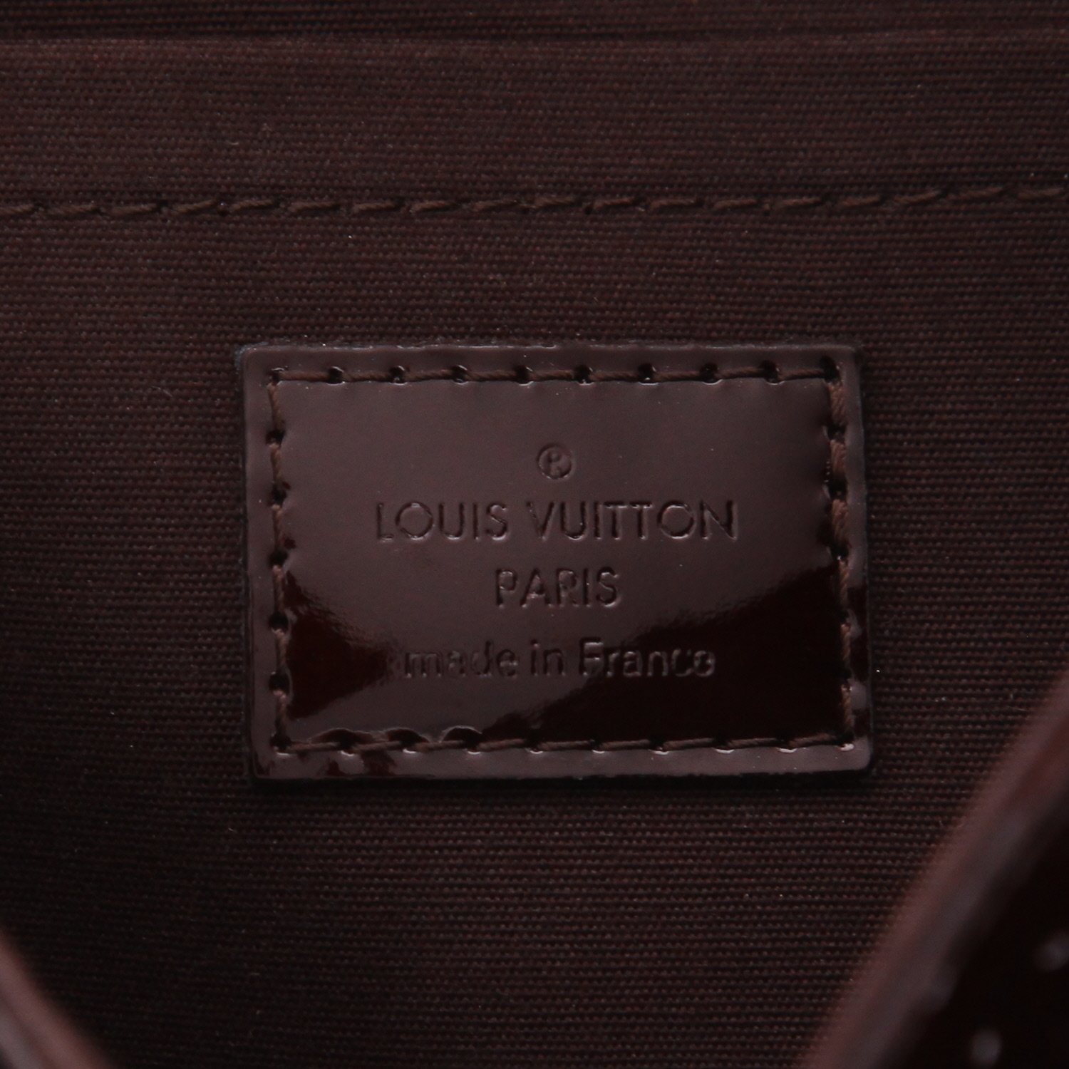 Sac à main Louis Vuitton  Rodeo Drive en cuir verni monogram aubergine et cuir naturel - Detail D2