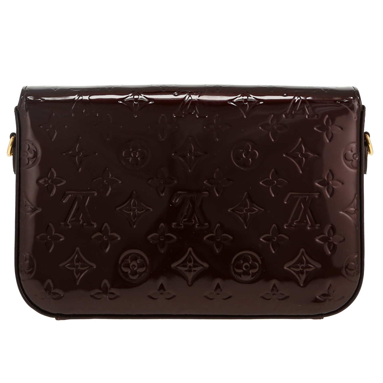 Borsa Louis Vuitton  Rodeo Drive in pelle verniciata monogram plum e pelle naturale - Detail D4