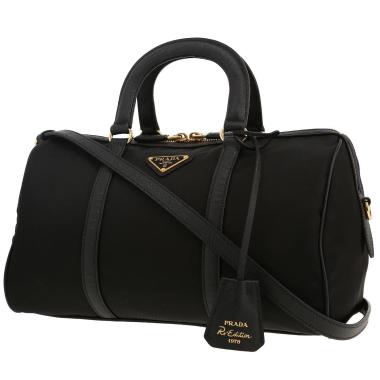 Sac bandoulière Prada  Re-Edition 1978 en toile et cuir noir