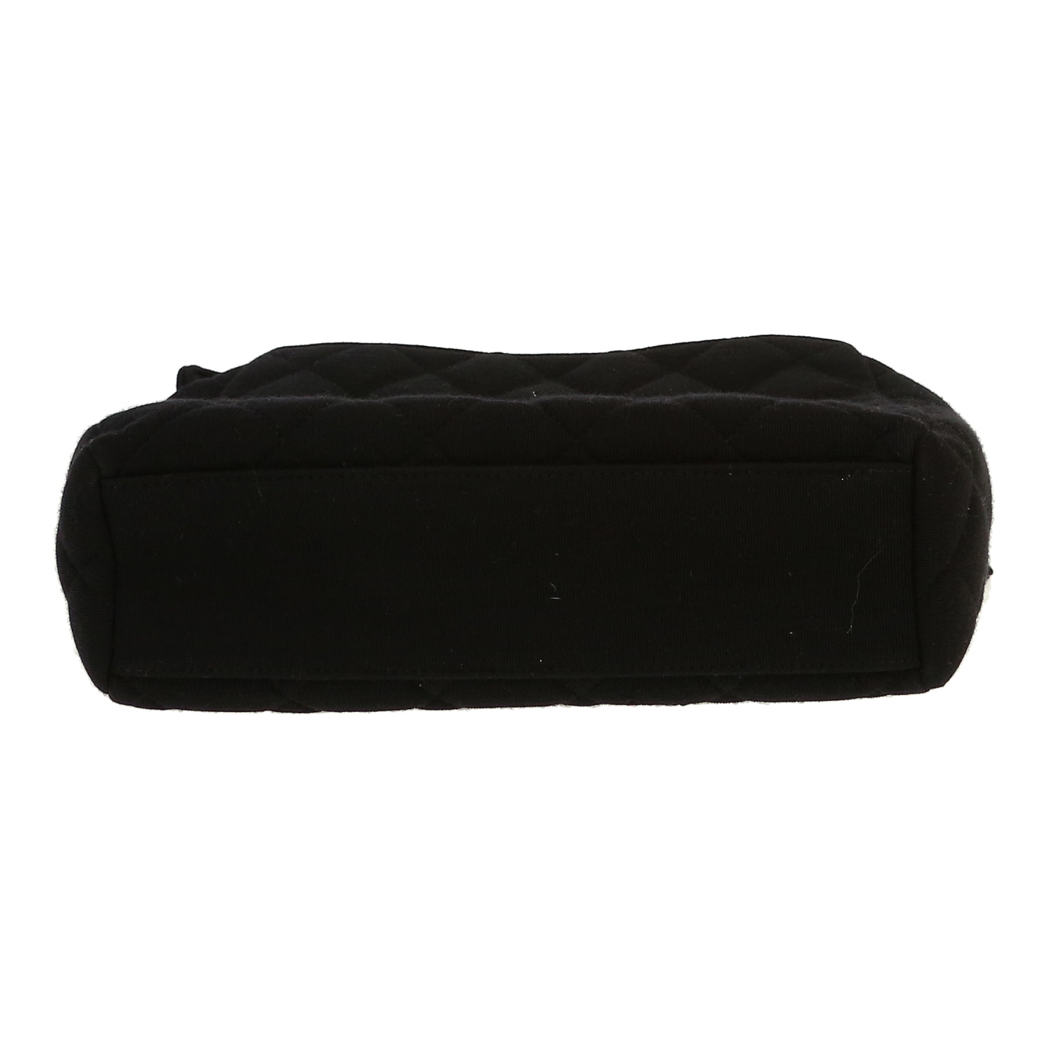 Sac à main Chanel  Vintage en toile jersey noire - Detail D1