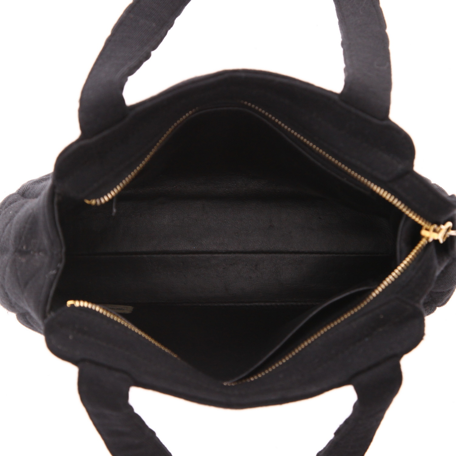 Sac à main Chanel  Vintage en toile jersey noire - Detail D3