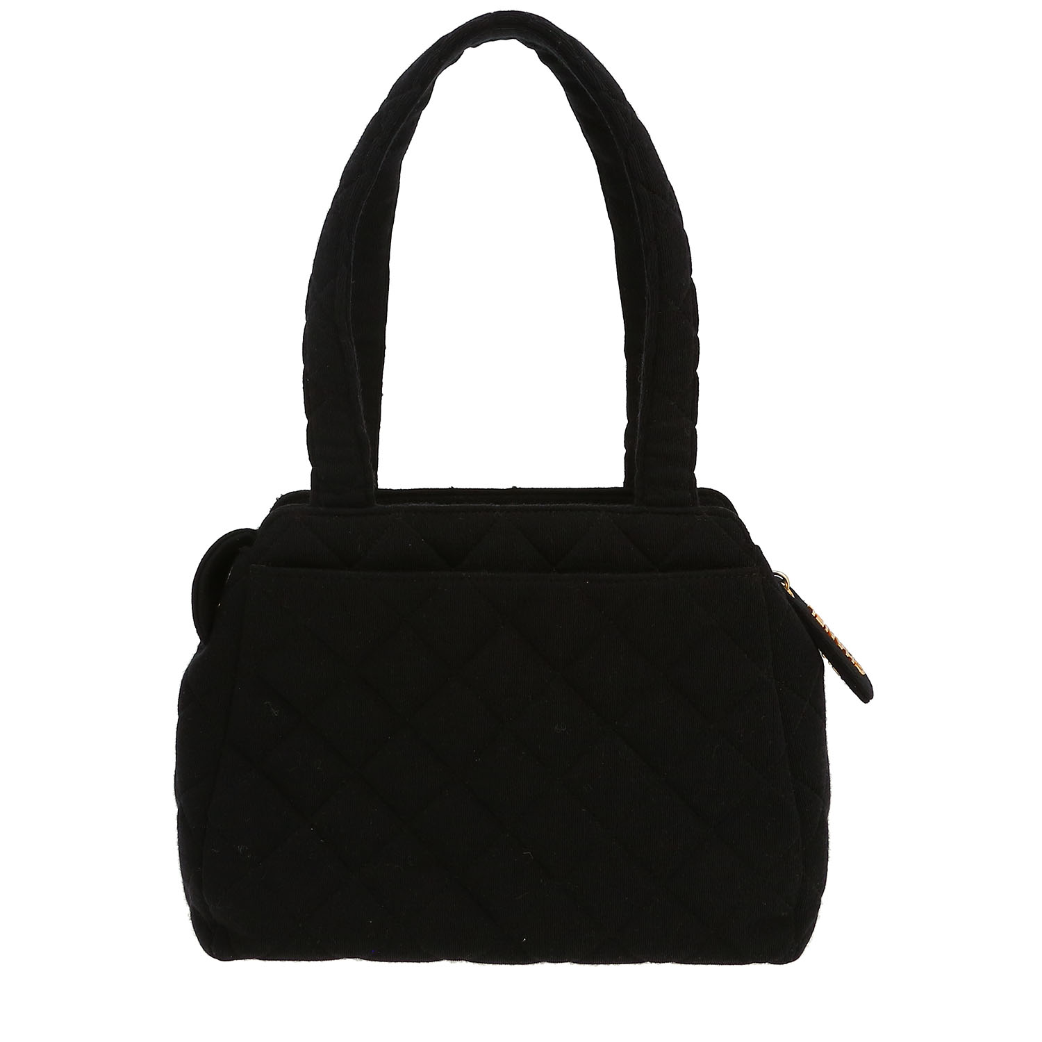 Borsa Chanel  Vintage in tela jersey nera - Detail D4