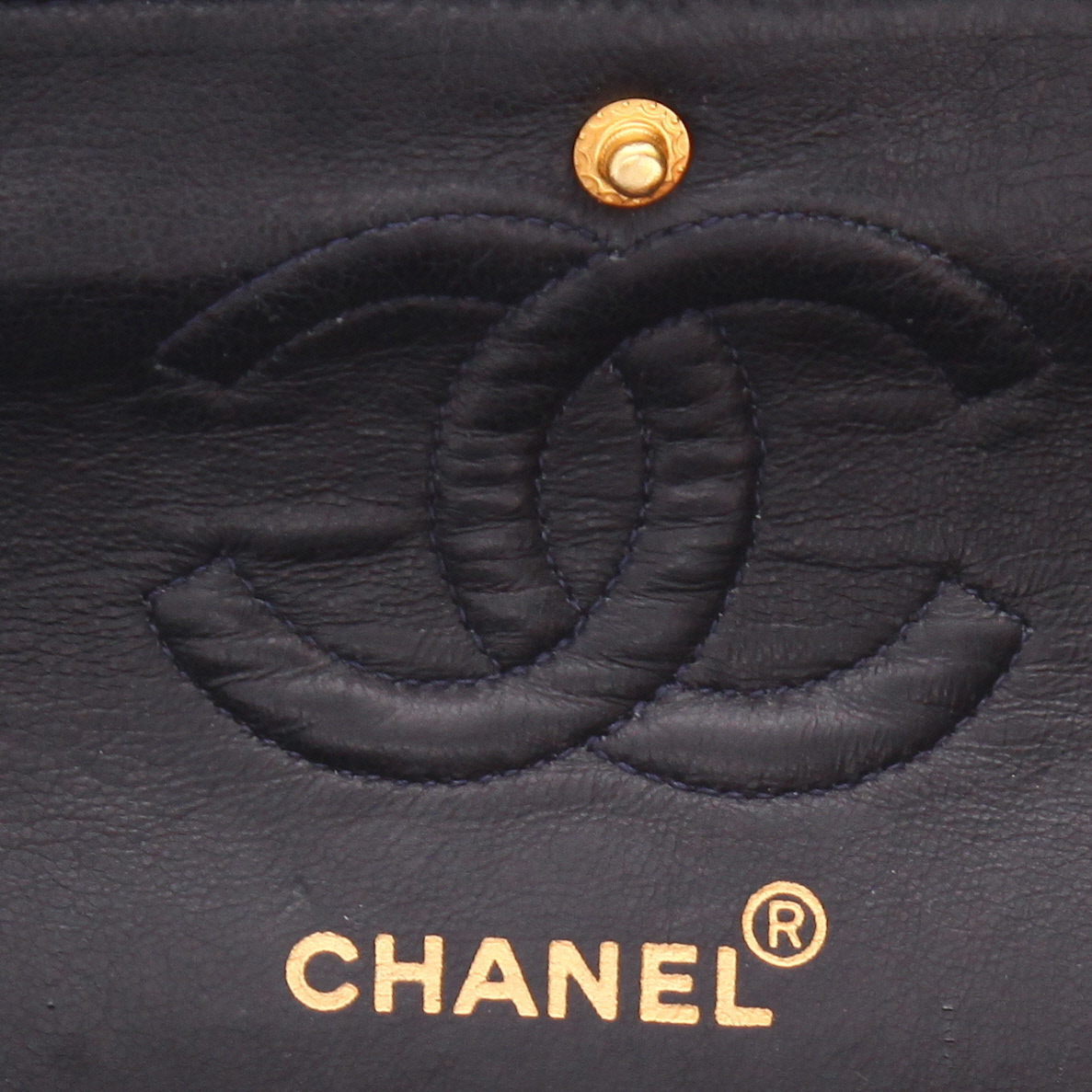 Borsa Chanel  Timeless Petit in jersey blu marino - Detail D2