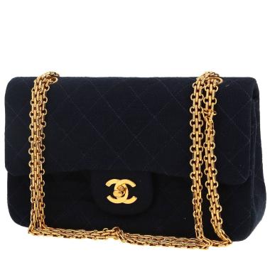 Chanel  Timeless Petit handbag  in navy blue jersey