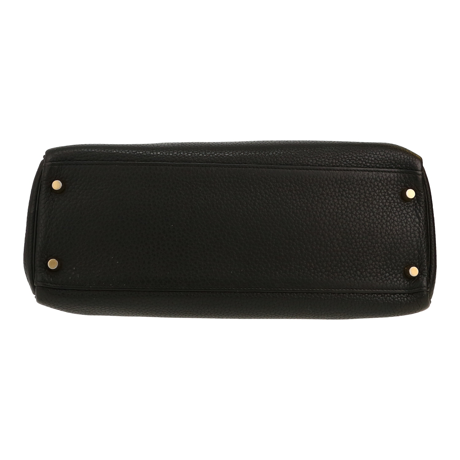 Bolso de mano Hermès  Kelly 32 cm en cuero togo negro - Detail D1