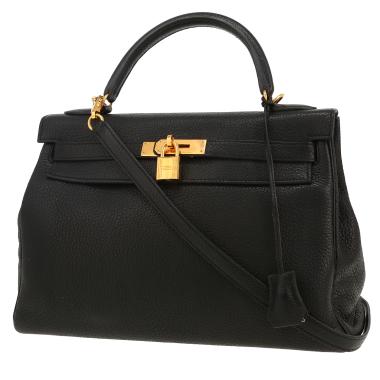 Borsa Hermès  Kelly 32 cm in pelle togo nera
