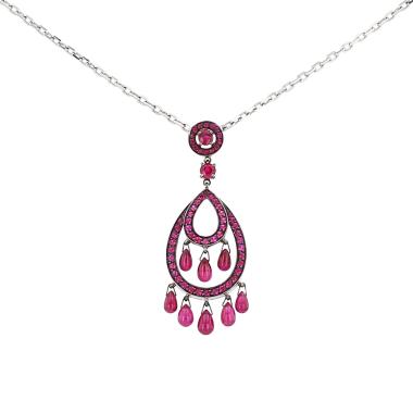 Collier Boucheron Cinna en or blanc et rubis