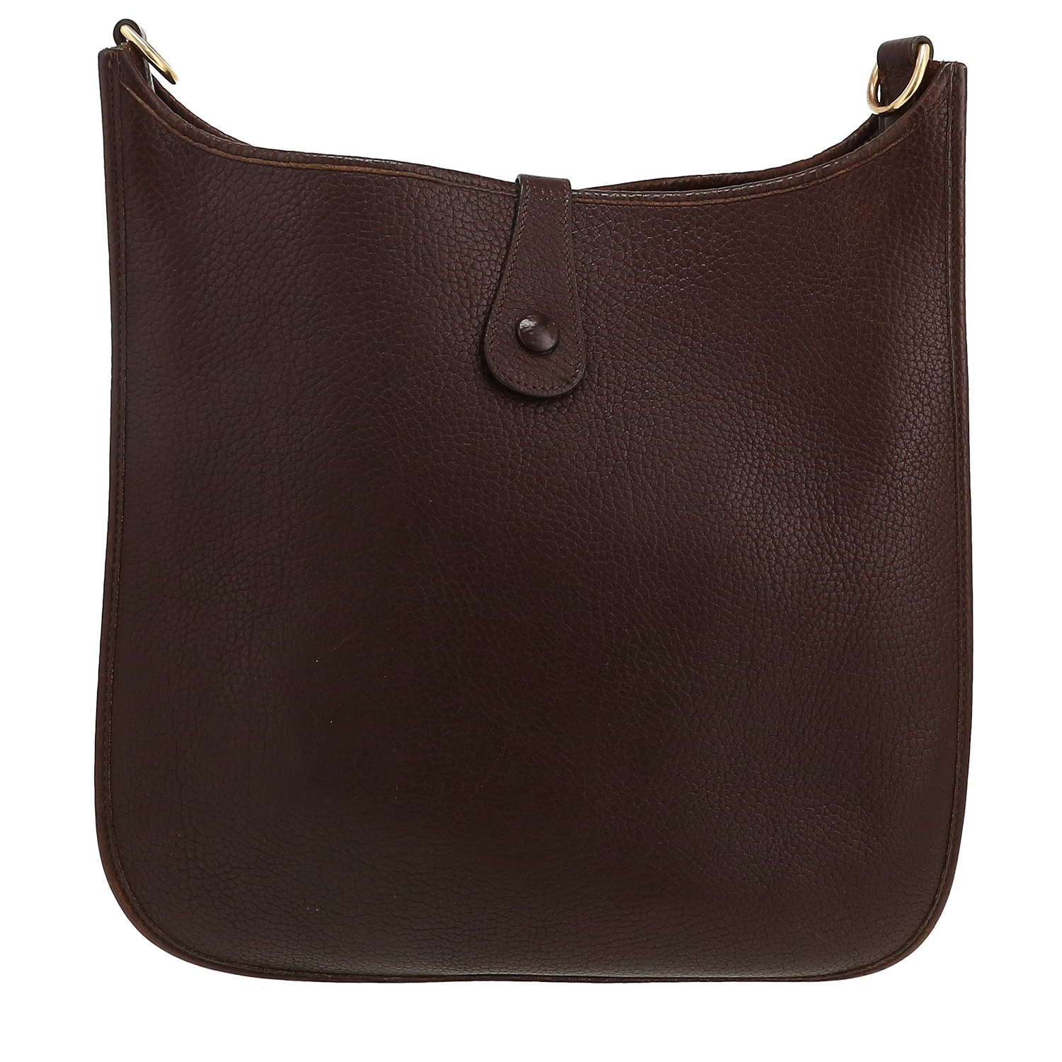 Borsa a tracolla Hermès  Evelyne in pelle taurillon clemence marrone - Detail D4