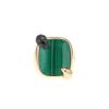 Pomellato Ritratto medium model ring in pink gold, malachite and black diamonds - 360 thumbnail