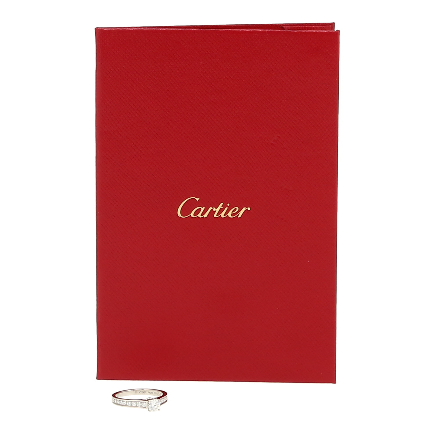 Sortija solitaria Cartier 1895 de platino y diamantes - Detail D2