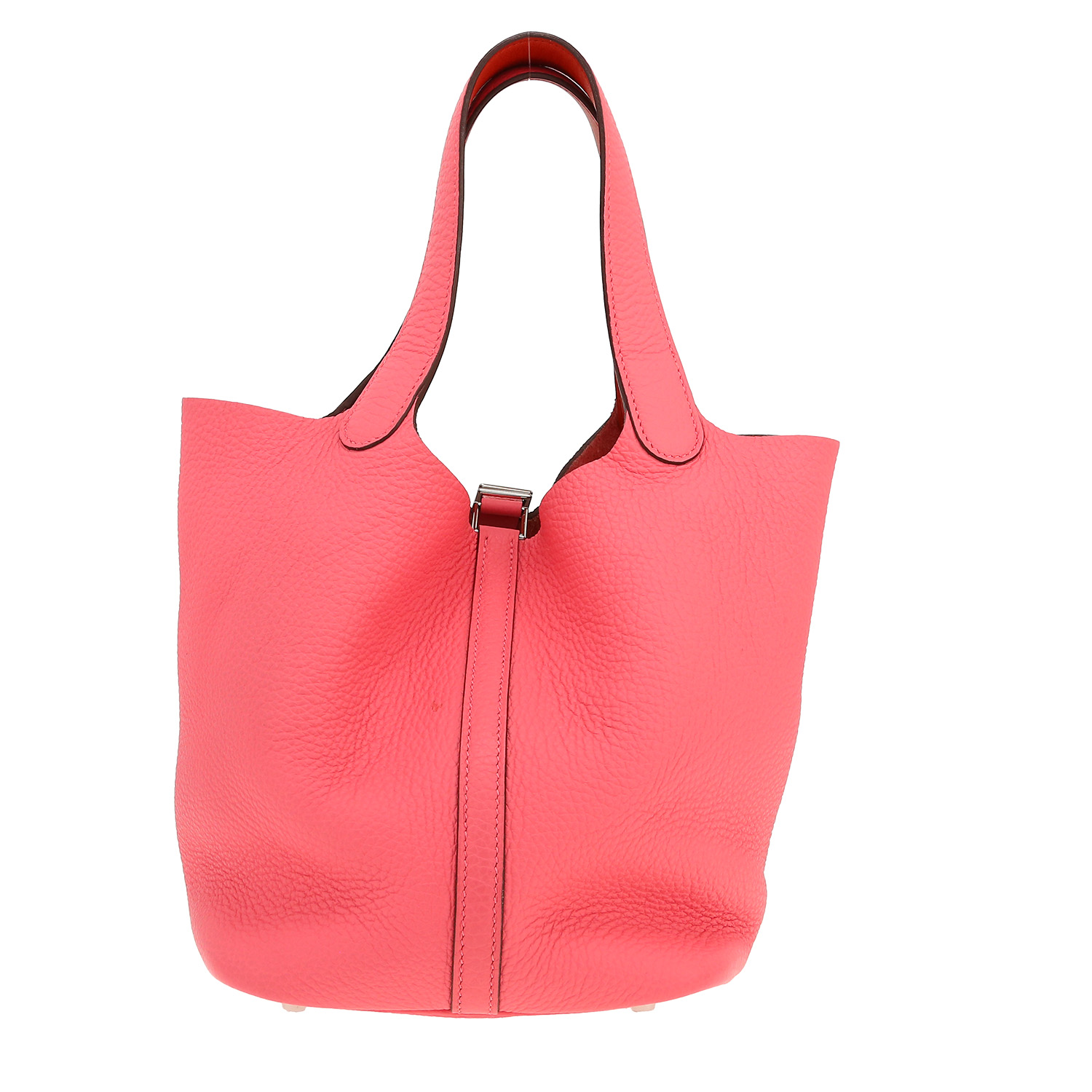 Bolso de mano Hermès  Picotin 22 cm en cuero togo Rose Lipstick - Detail D4