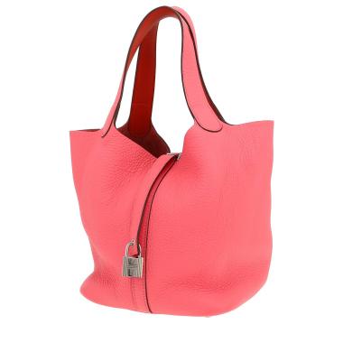 Bolso de mano Hermès  Picotin 22 cm en cuero togo Rose Lipstick