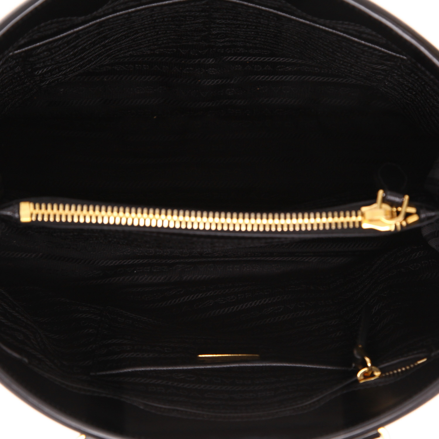 Prada Lux Tote handbag in black leather saffiano - Detail D3