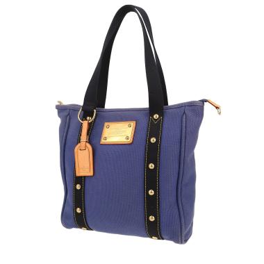 Shopping bag Louis Vuitton  Antigua in tela blu e pelle naturale