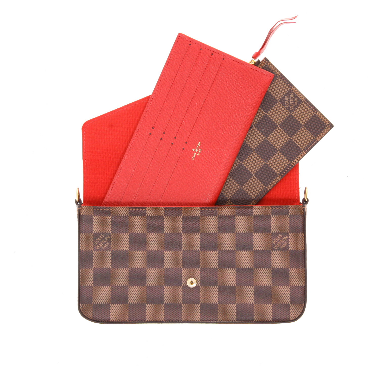 Louis Vuitton Félicie shoulder bag in ebene damier canvas - Detail D5