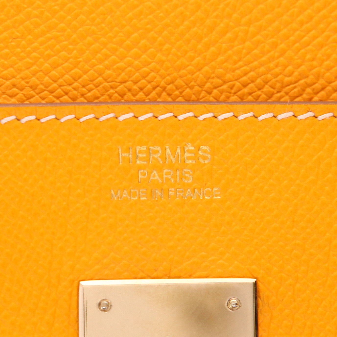 Sac à main Hermès  Birkin 30 cm en cuir epsom Jaune d'Or - Detail D2