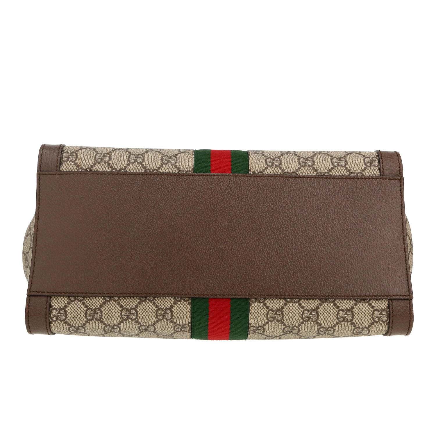 Sac cabas Gucci   en toile sûpreme GG marron et cuir marron - Detail D1