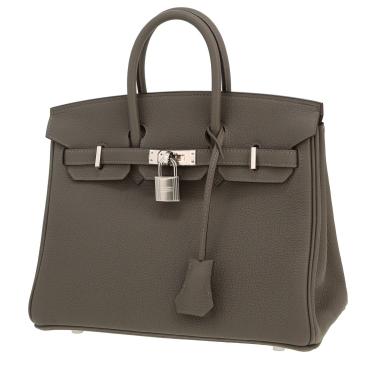 Borsa Hermès  Birkin 25 cm in pelle togo Gris Meyer