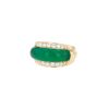 Vintage  dobble ring in yellow gold, chrysoprase and diamonds - 00pp thumbnail